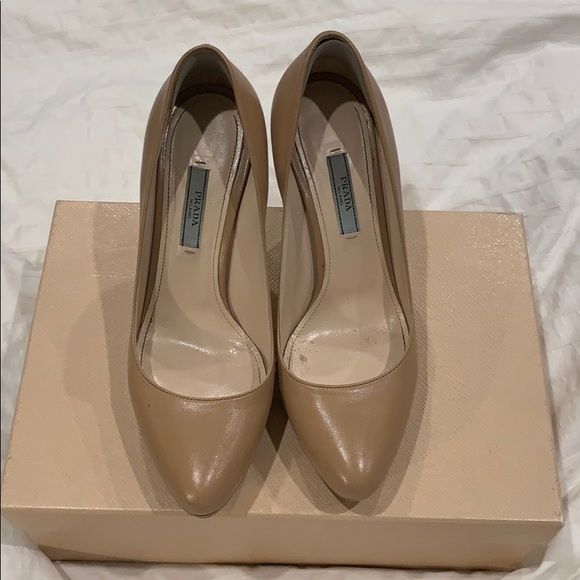 Prada ‘Carpeto’ basic nude pumps (used) - Picture 1 of 7